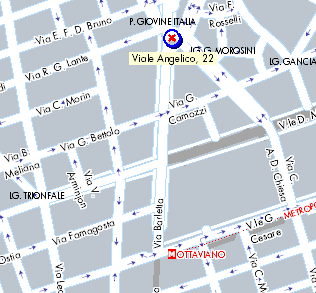 Mappa di Roma con la localizzazione di Viale Angelico 22